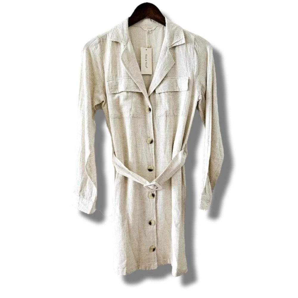 Elegant Cream Button-Down Dress